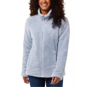 NWT 32 Degrees Heat Women's Plush Faux Fur Teddy Jacket Blue Size 2XL $60 JK641